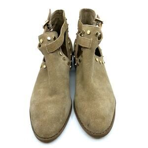 CARLOS SANTANA BLAKE ANKLE BOOTS WOMEN'S SIZE 6.5M TAN SUEDE STUDDED